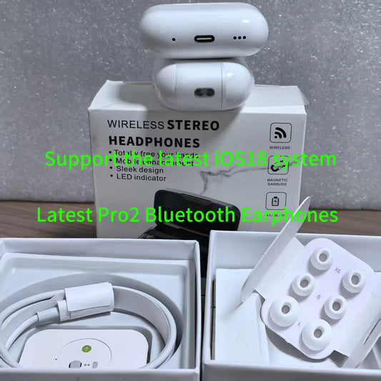 2025 iOS18 Pro 2nd Bluetooth Headset ANC Noise Cancelling Wireless Charging Sport Headset With Original Packaging USB-C Cable